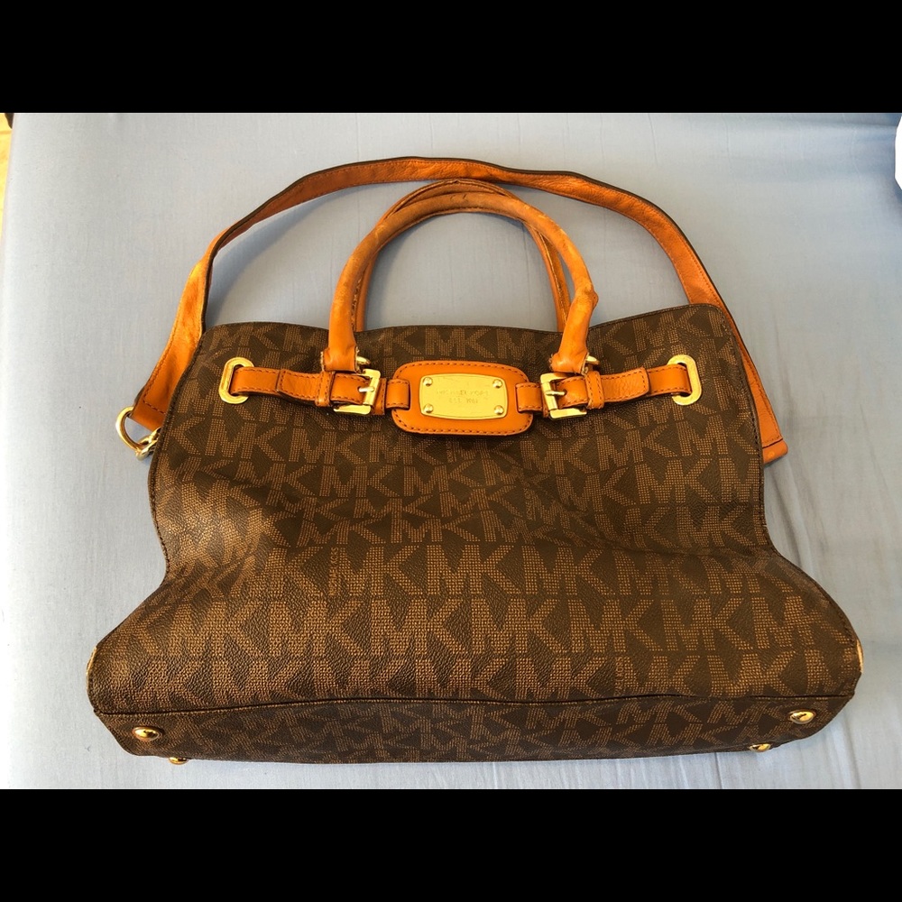 MICHAEL KORS CURDUROY BROWN AV-1310 HANDBAG PURSE